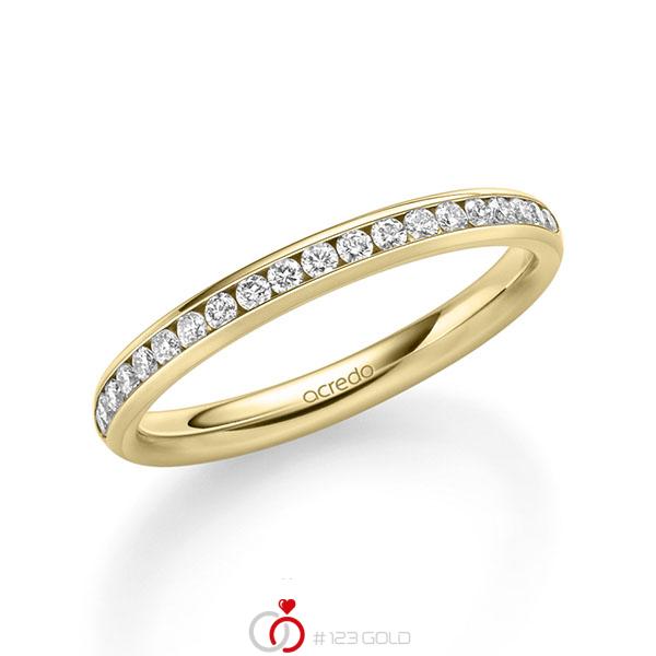 klassischer Memoire-Trauring/Ehering in außen Gelbgold 585 , innen Gelbgold 585 halbausgefasst mit zus. 0,285 ct. Brillant tw, si von acredo - A-1677-16 klassischer Memoire-Trauring/Ehering in außen Gelbgold 585 , innen Gelbgold 585 halbausgefasst mit zus. 0,285 ct. Brillant tw, si von acredo - A-1677-16