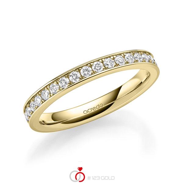 klassischer Memoire-Trauring/Ehering in außen Gelbgold 585 , innen Gelbgold 585 halbausgefasst mit zus. 0,34 ct. Brillant tw, si von acredo - A-1679-16 klassischer Memoire-Trauring/Ehering in außen Gelbgold 585 , innen Gelbgold 585 halbausgefasst mit zus. 0,34 ct. Brillant tw, si von acredo - A-1679-16