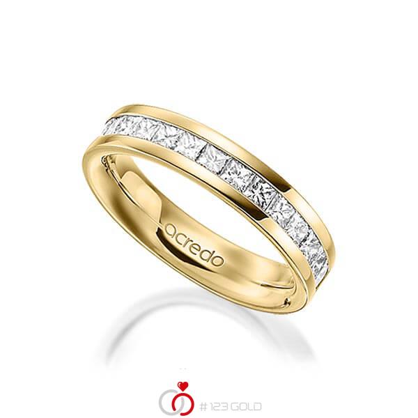 klassischer Memoire-Trauring/Ehering in aussen Gelbgold 585 , innen Gelbgold 585 halbausgefasst mit zus. 0,98 ct. Prinzess-Diamant tw, si von acredo - A-1556-6 klassischer Memoire-Trauring/Ehering in aussen Gelbgold 585 , innen Gelbgold 585 halbausgefasst mit zus. 0,98 ct. Prinzess-Diamant tw, si von acredo - A-1556-6