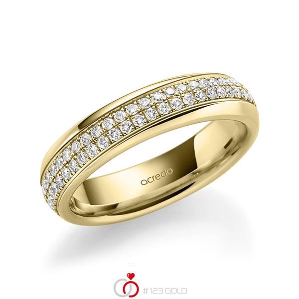 klassischer Memoire-Trauring/Ehering in außen Gelbgold 585 , innen Gelbgold 585 vollausgefasst mit zus. 0,768 ct. Brillant tw, si von acredo - A-1624-16 klassischer Memoire-Trauring/Ehering in außen Gelbgold 585 , innen Gelbgold 585 vollausgefasst mit zus. 0,768 ct. Brillant tw, si von acredo - A-1624-16