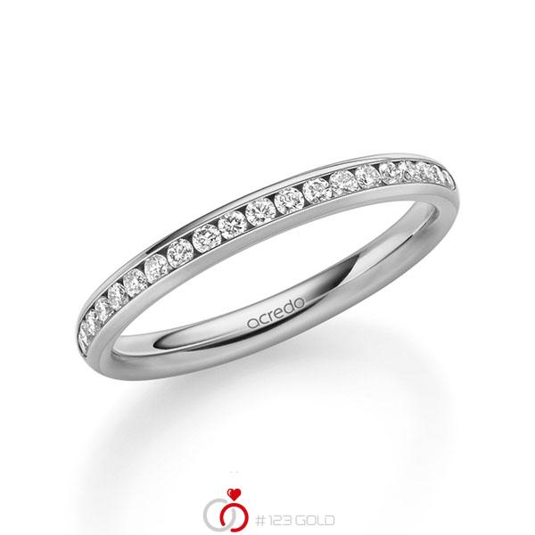 klassischer Memoire-Trauring/Ehering in außen Graugold 585 , innen Graugold 585 halbausgefasst mit zus. 0,285 ct. Brillant tw, si von acredo - A-1677-19 klassischer Memoire-Trauring/Ehering in außen Graugold 585 , innen Graugold 585 halbausgefasst mit zus. 0,285 ct. Brillant tw, si von acredo - A-1677-19
