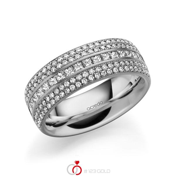 klassischer Memoire-Trauring/Ehering in außen Graugold 585 , innen Graugold 585 halbausgefasst mit zus. 1,12 ct. Brillant & Prinzess-Diamant tw, si von acredo - A-1623-19 klassischer Memoire-Trauring/Ehering in außen Graugold 585 , innen Graugold 585 halbausgefasst mit zus. 1,12 ct. Brillant & Prinzess-Diamant tw, si von acredo - A-1623-19