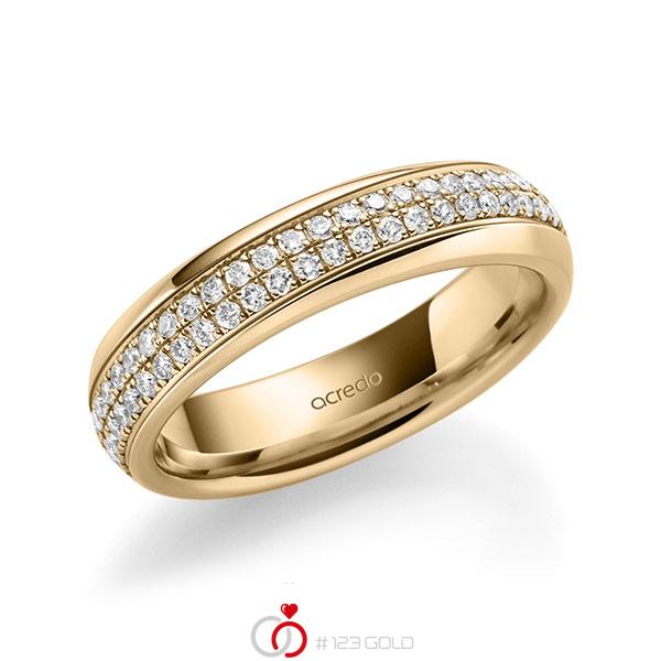 klassischer Memoire-Trauring/Ehering in aussen Roségold 585 , innen Roségold 585 vollausgefasst mit zus. 0,768 ct. Brillant tw, si von acredo - A-1624-17 klassischer Memoire-Trauring/Ehering in aussen Roségold 585 , innen Roségold 585 vollausgefasst mit zus. 0,768 ct. Brillant tw, si von acredo - A-1624-17