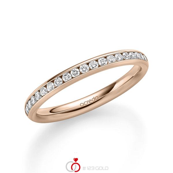 klassischer Memoire-Trauring/Ehering in außen Rotgold 585 , innen Rotgold 585 halbausgefasst mit zus. 0,285 ct. Brillant tw, si von acredo - A-1677-18 klassischer Memoire-Trauring/Ehering in außen Rotgold 585 , innen Rotgold 585 halbausgefasst mit zus. 0,285 ct. Brillant tw, si von acredo - A-1677-18