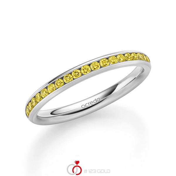 klassischer Memoire-Trauring/Ehering in außen Weißgold 585 , innen Weißgold 585 halbausgefasst mit zus. 0,285 ct. Brillant gelb von acredo - A-1677-20 klassischer Memoire-Trauring/Ehering in außen Weißgold 585 , innen Weißgold 585 halbausgefasst mit zus. 0,285 ct. Brillant gelb von acredo - A-1677-20