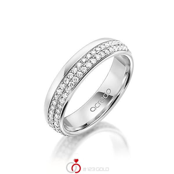 klassischer Memoire-Trauring/Ehering in aussen Weissgold 585 , innen Weissgold 585 vollausgefasst mit zus. 0,752 ct. Brillant tw, si von acredo - A-1560-7 klassischer Memoire-Trauring/Ehering in aussen Weissgold 585 , innen Weissgold 585 vollausgefasst mit zus. 0,752 ct. Brillant tw, si von acredo - A-1560-7