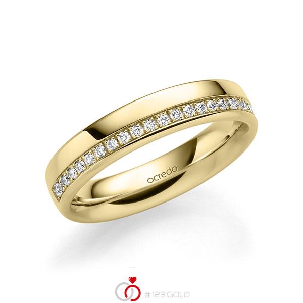 klassischer Memoire-Trauring/Ehering in Gelbgold 585 halbausgefasst mit zus. 0,184 ct. Brillant tw, si von acredo - A-1689-7 klassischer Memoire-Trauring/Ehering in Gelbgold 585 halbausgefasst mit zus. 0,184 ct. Brillant tw, si von acredo - A-1689-7