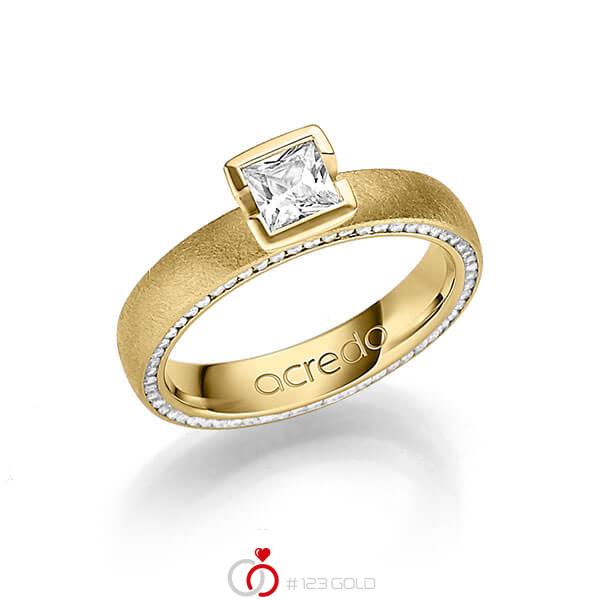 klassischer Memoire-Trauring/Ehering in Gelbgold 585 vollausgefasst mit 0,3 ct. + zus. 0,275 ct. Prinzess-Diamant & Brillant tw, vs tw, si von acredo - A-1246-2 klassischer Memoire-Trauring/Ehering in Gelbgold 585 vollausgefasst mit 0,3 ct. + zus. 0,275 ct. Prinzess-Diamant & Brillant tw, vs tw, si von acredo - A-1246-2