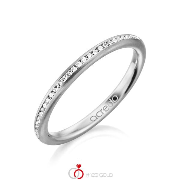 klassischer Memoire-Trauring/Ehering in Graugold 585 halbausgefasst mit zus. 0,145 ct. Brillant tw, si von acredo - A-1592-3 klassischer Memoire-Trauring/Ehering in Graugold 585 halbausgefasst mit zus. 0,145 ct. Brillant tw, si von acredo - A-1592-3