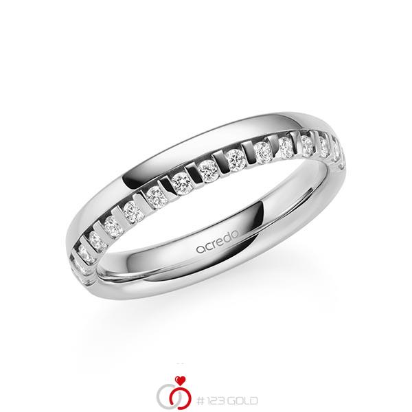 klassischer Memoire-Trauring/Ehering in Graugold 585 halbausgefasst mit zus. 0,225 ct. tw, si von acredo - A-2107-8 klassischer Memoire-Trauring/Ehering in Graugold 585 halbausgefasst mit zus. 0,225 ct. tw, si von acredo - A-2107-8