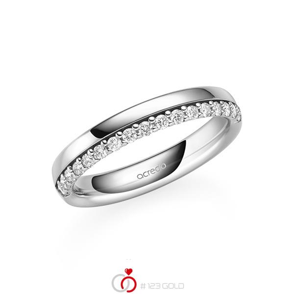 klassischer Memoire-Trauring/Ehering in Graugold 585 halbausgefasst mit zus. 0,255 ct. tw, si von acredo - A-2106-6 klassischer Memoire-Trauring/Ehering in Graugold 585 halbausgefasst mit zus. 0,255 ct. tw, si von acredo - A-2106-6