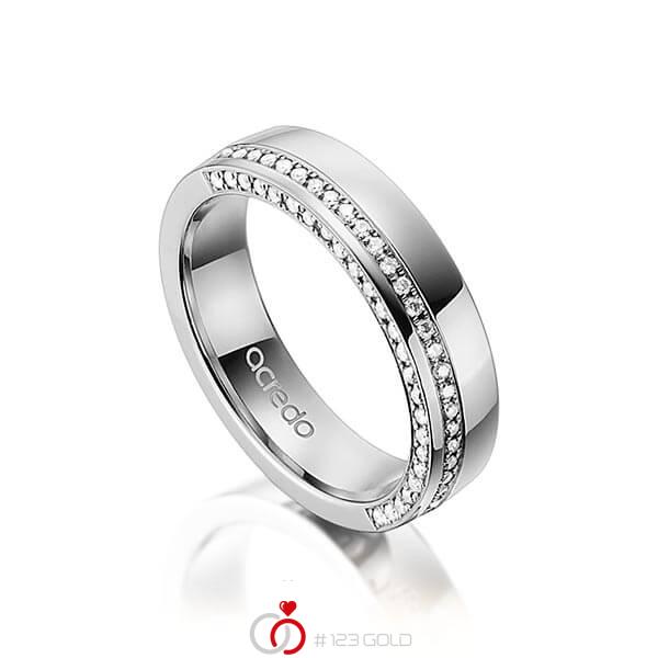 klassischer Memoire-Trauring/Ehering in Graugold 585 halbausgefasst mit zus. 0,265 ct. Brillant tw, si von acredo - A-1495-5 klassischer Memoire-Trauring/Ehering in Graugold 585 halbausgefasst mit zus. 0,265 ct. Brillant tw, si von acredo - A-1495-5