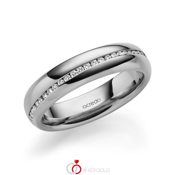 klassischer Memoire-Trauring/Ehering in Graugold 585 halbausgefasst mit zus. 0,2 ct. Brillant tw, si von acredo - A-1629-19 klassischer Memoire-Trauring/Ehering in Graugold 585 halbausgefasst mit zus. 0,2 ct. Brillant tw, si von acredo - A-1629-19