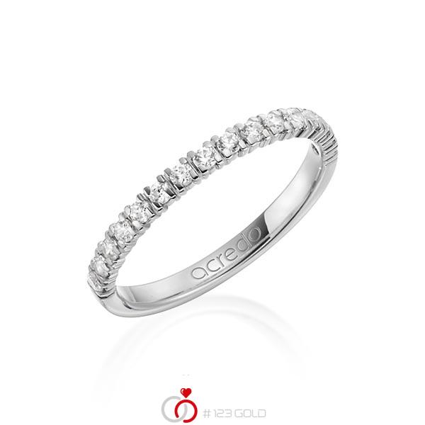 klassischer Memoire-Trauring/Ehering in Graugold 585 halbausgefasst mit zus. 0,32 ct. Brillant tw, si von acredo - A-1264-3 klassischer Memoire-Trauring/Ehering in Graugold 585 halbausgefasst mit zus. 0,32 ct. Brillant tw, si von acredo - A-1264-3