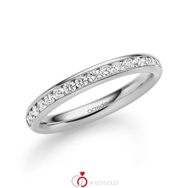 klassischer Memoire-Trauring/Ehering in Graugold 585 halbausgefasst mit zus. 0,48 ct. Brillant tw, si von acredo - A-1722-8 klassischer Memoire-Trauring/Ehering in Graugold 585 halbausgefasst mit zus. 0,48 ct. Brillant tw, si von acredo - A-1722-8