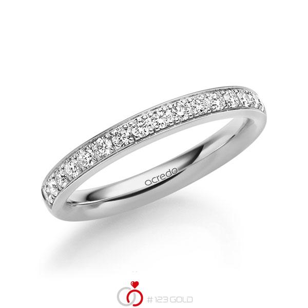 klassischer Memoire-Trauring/Ehering in Graugold 585 halbausgefasst mit zus. 0,4 ct. Brillant tw, si von acredo - A-1727-8 klassischer Memoire-Trauring/Ehering in Graugold 585 halbausgefasst mit zus. 0,4 ct. Brillant tw, si von acredo - A-1727-8