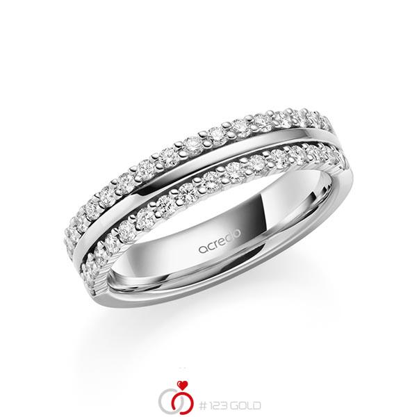 klassischer Memoire-Trauring/Ehering in Graugold 585 halbausgefasst mit zus. 0,51 ct. tw, si von acredo - A-2110-10 klassischer Memoire-Trauring/Ehering in Graugold 585 halbausgefasst mit zus. 0,51 ct. tw, si von acredo - A-2110-10
