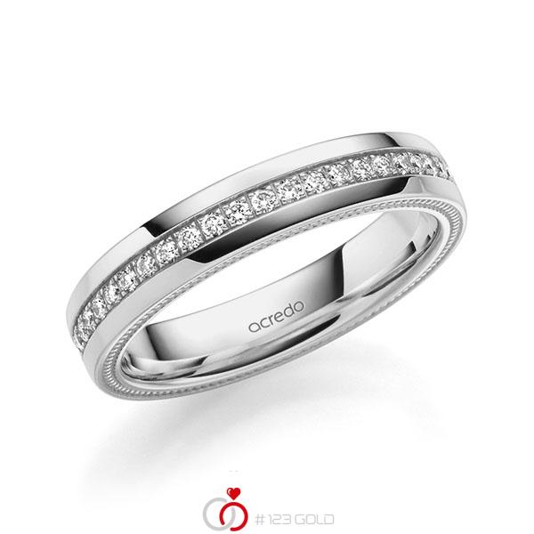 klassischer Memoire-Trauring/Ehering in Graugold 585 vollausgefasst mit zus. 0,44 ct. Brillant tw, si von acredo - A-1754-11 klassischer Memoire-Trauring/Ehering in Graugold 585 vollausgefasst mit zus. 0,44 ct. Brillant tw, si von acredo - A-1754-11