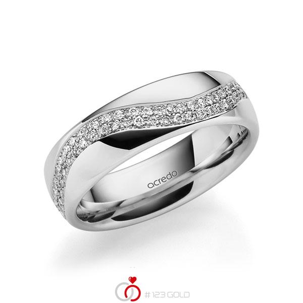 klassischer Memoire-Trauring/Ehering in Graugold 585 vollausgefasst mit zus. 0,56 ct. Brillant tw, vs von acredo - A-1712-10 klassischer Memoire-Trauring/Ehering in Graugold 585 vollausgefasst mit zus. 0,56 ct. Brillant tw, vs von acredo - A-1712-10