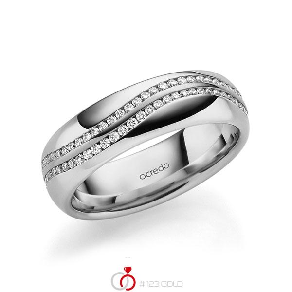 klassischer Memoire-Trauring/Ehering in Graugold 585 vollausgefasst mit zus. 0,59 ct. Brillant tw, si von acredo - A-1711-30 klassischer Memoire-Trauring/Ehering in Graugold 585 vollausgefasst mit zus. 0,59 ct. Brillant tw, si von acredo - A-1711-30