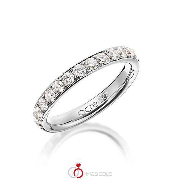 klassischer Memoire-Trauring/Ehering in Graugold 585 vollausgefasst mit zus. 1,35 ct. Brillant r, if von acredo - A-1255-2 klassischer Memoire-Trauring/Ehering in Graugold 585 vollausgefasst mit zus. 1,35 ct. Brillant r, if von acredo - A-1255-2