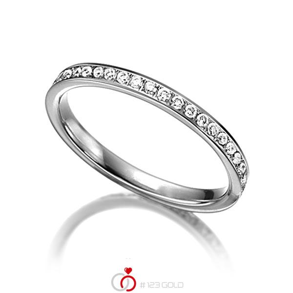 klassischer Memoire-Trauring/Ehering in Palladium 585 halbausgefasst mit zus. 0,21 ct. Brillant tw, si von Steinberg - Q-1062-5 klassischer Memoire-Trauring/Ehering in Palladium 585 halbausgefasst mit zus. 0,21 ct. Brillant tw, si von Steinberg - Q-1062-5