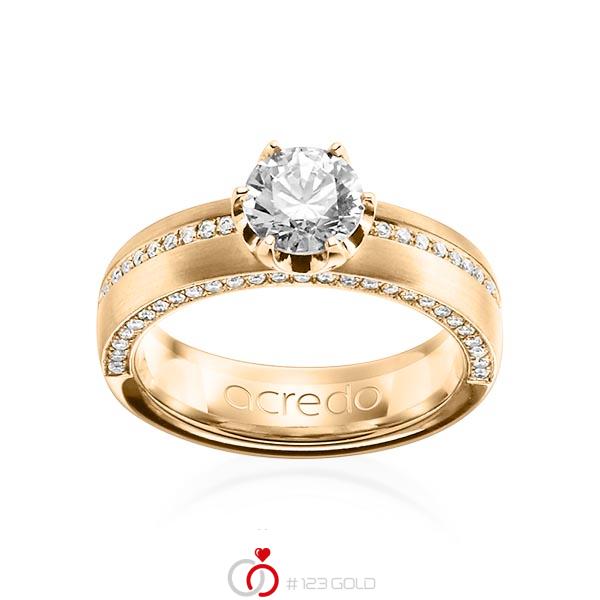 klassischer Memoire-Trauring/Ehering in Roségold 585 halbausgefasst mit 0,7 ct. + zus. 0,275 ct. Brillant tw, vs tw, si von acredo - A-1202-11 klassischer Memoire-Trauring/Ehering in Roségold 585 halbausgefasst mit 0,7 ct. + zus. 0,275 ct. Brillant tw, vs tw, si von acredo - A-1202-11