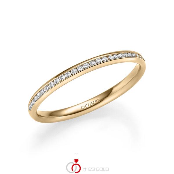klassischer Memoire-Trauring/Ehering in Roségold 585 halbausgefasst mit zus. 0,135 ct. Brillant tw, si von acredo - A-2220-3 klassischer Memoire-Trauring/Ehering in Roségold 585 halbausgefasst mit zus. 0,135 ct. Brillant tw, si von acredo - A-2220-3