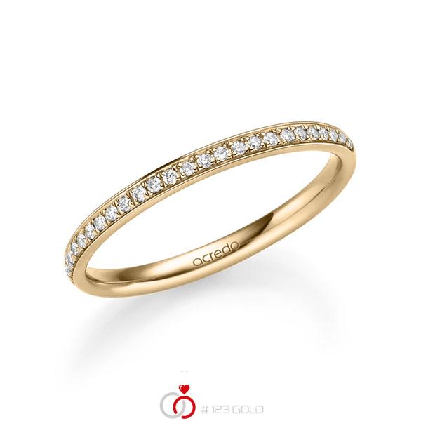 klassischer Memoire-Trauring/Ehering in Roségold 585 halbausgefasst mit zus. 0,13 ct. Brillant tw, si von acredo - A-2221-3 klassischer Memoire-Trauring/Ehering in Roségold 585 halbausgefasst mit zus. 0,13 ct. Brillant tw, si von acredo - A-2221-3