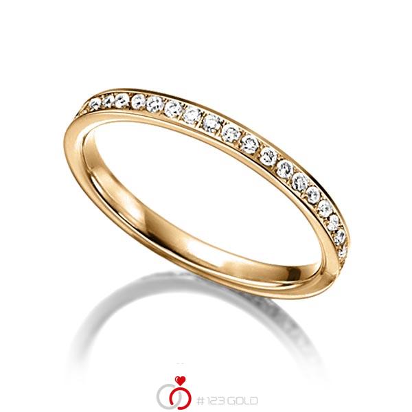 klassischer Memoire-Trauring/Ehering in Roségold 585 halbausgefasst mit zus. 0,21 ct. Brillant tw, si von Steinberg - Q-1062-7 klassischer Memoire-Trauring/Ehering in Roségold 585 halbausgefasst mit zus. 0,21 ct. Brillant tw, si von Steinberg - Q-1062-7