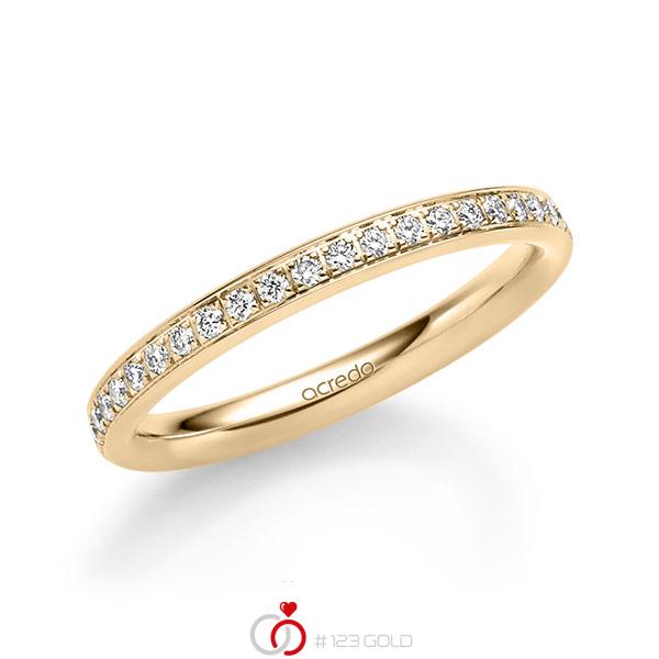 klassischer Memoire-Trauring/Ehering in Roségold 585 halbausgefasst mit zus. 0,22 ct. Brillant tw, si von acredo - A-1725-3 klassischer Memoire-Trauring/Ehering in Roségold 585 halbausgefasst mit zus. 0,22 ct. Brillant tw, si von acredo - A-1725-3