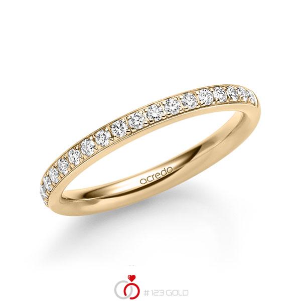 klassischer Memoire-Trauring/Ehering in Roségold 585 halbausgefasst mit zus. 0,285 ct. Brillant tw, si von acredo - A-1726-4 klassischer Memoire-Trauring/Ehering in Roségold 585 halbausgefasst mit zus. 0,285 ct. Brillant tw, si von acredo - A-1726-4