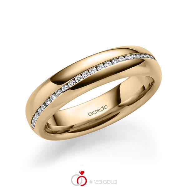 klassischer Memoire-Trauring/Ehering in Roségold 585 halbausgefasst mit zus. 0,2 ct. Brillant tw, si von acredo - A-1629-17 klassischer Memoire-Trauring/Ehering in Roségold 585 halbausgefasst mit zus. 0,2 ct. Brillant tw, si von acredo - A-1629-17