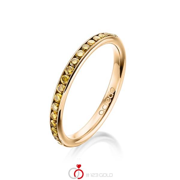 klassischer Memoire-Trauring/Ehering in Roségold 585 halbausgefasst mit zus. 0,34 ct. Brillant cognac von acredo - A-1657-1 klassischer Memoire-Trauring/Ehering in Roségold 585 halbausgefasst mit zus. 0,34 ct. Brillant cognac von acredo - A-1657-1