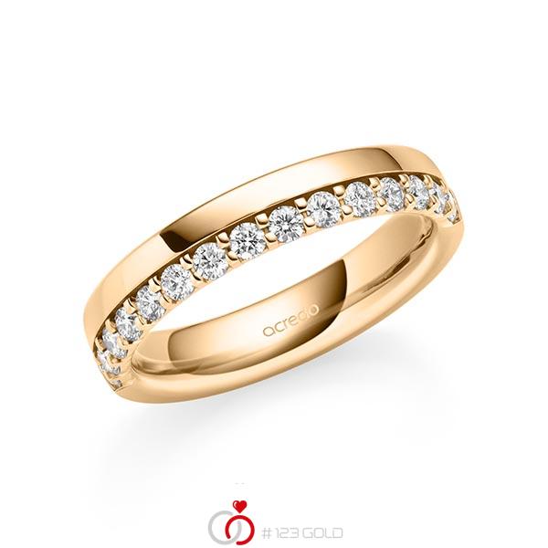 klassischer Memoire-Trauring/Ehering in Roségold 585 halbausgefasst mit zus. 0,42 ct. tw, si von acredo - A-2111-8 klassischer Memoire-Trauring/Ehering in Roségold 585 halbausgefasst mit zus. 0,42 ct. tw, si von acredo - A-2111-8