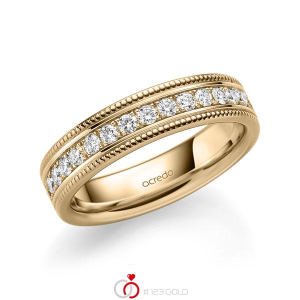 klassischer Memoire-Trauring/Ehering in Roségold 585 halbausgefasst mit zus. 0,45 ct. Brillant tw, si von acredo - A-1756-17 klassischer Memoire-Trauring/Ehering in Roségold 585 halbausgefasst mit zus. 0,45 ct. Brillant tw, si von acredo - A-1756-17