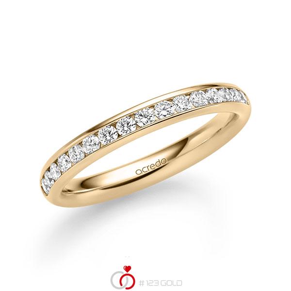klassischer Memoire-Trauring/Ehering in Roségold 585 halbausgefasst mit zus. 0,48 ct. Brillant tw, si von acredo - A-1722-5 klassischer Memoire-Trauring/Ehering in Roségold 585 halbausgefasst mit zus. 0,48 ct. Brillant tw, si von acredo - A-1722-5
