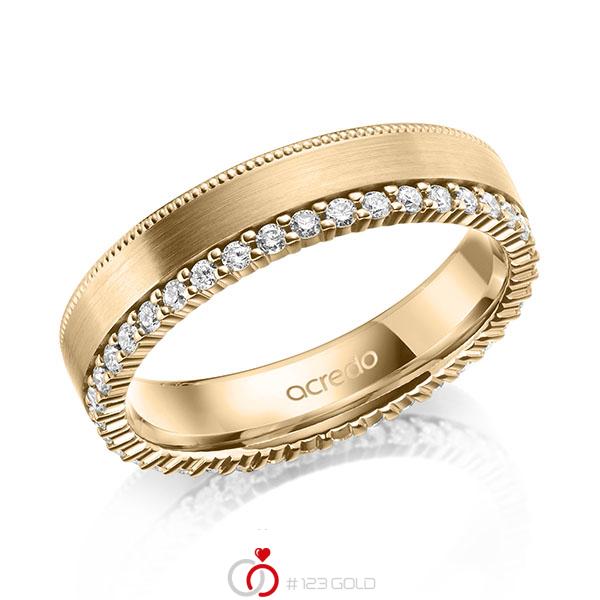 klassischer Memoire-Trauring/Ehering in Roségold 585 vollausgefasst mit zus. 0,38 ct. tw, si von acredo - A-2104-11 klassischer Memoire-Trauring/Ehering in Roségold 585 vollausgefasst mit zus. 0,38 ct. tw, si von acredo - A-2104-11