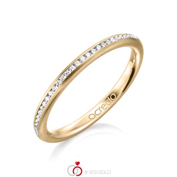klassischer Memoire-Trauring/Ehering in Roségold 750 halbausgefasst mit zus. 0,145 ct. Brillant tw, si von acredo - A-1592-8 klassischer Memoire-Trauring/Ehering in Roségold 750 halbausgefasst mit zus. 0,145 ct. Brillant tw, si von acredo - A-1592-8