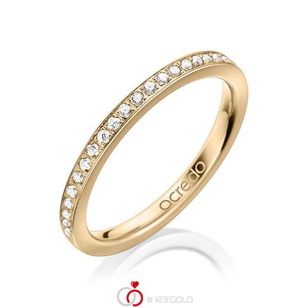 klassischer Memoire-Trauring/Ehering in Roségold 750 halbausgefasst mit zus. 0,22 ct. Brillant tw, si von acredo - A-1593-8 klassischer Memoire-Trauring/Ehering in Roségold 750 halbausgefasst mit zus. 0,22 ct. Brillant tw, si von acredo - A-1593-8