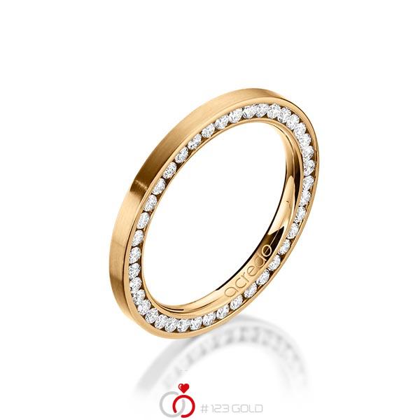 klassischer Memoire-Trauring/Ehering in Roségold 750 vollausgefasst mit zus. 0,57 ct. Brillant tw, si von acredo - A-1175-6 klassischer Memoire-Trauring/Ehering in Roségold 750 vollausgefasst mit zus. 0,57 ct. Brillant tw, si von acredo - A-1175-6