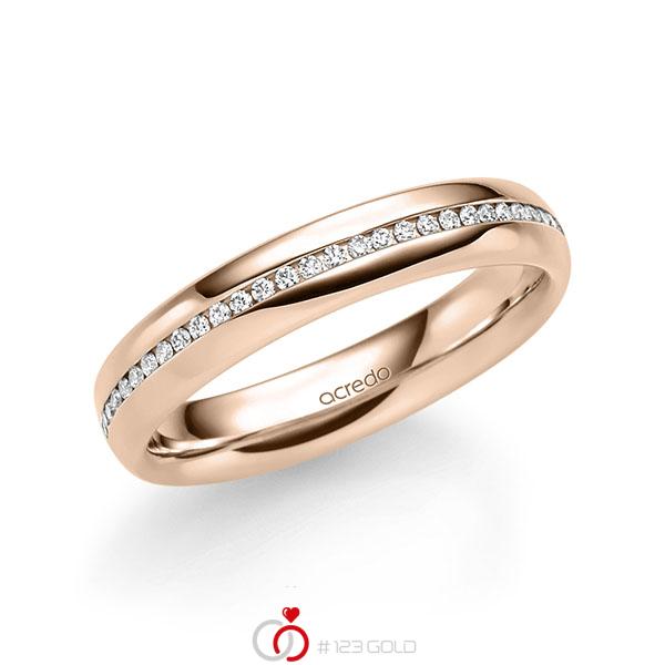 klassischer Memoire-Trauring/Ehering in Rotgold 585 halbausgefasst mit zus. 0,14 ct. Brillant tw, si von acredo - A-1723-3 klassischer Memoire-Trauring/Ehering in Rotgold 585 halbausgefasst mit zus. 0,14 ct. Brillant tw, si von acredo - A-1723-3