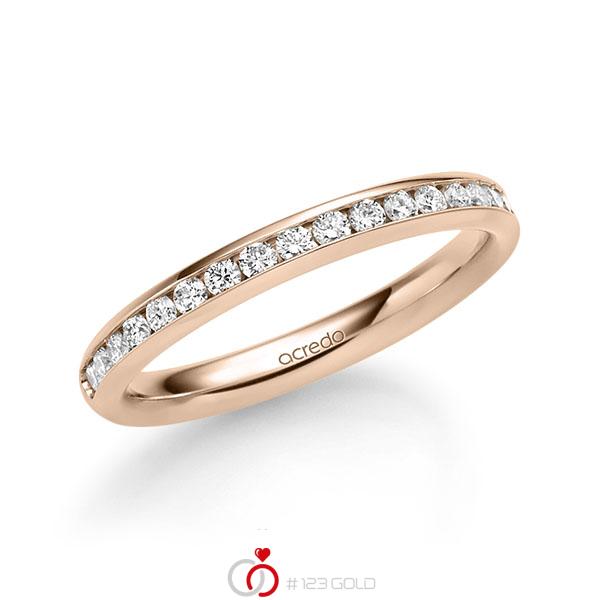 klassischer Memoire-Trauring/Ehering in Rotgold 585 halbausgefasst mit zus. 0,36 ct. Brillant tw, si von acredo - A-1721-4 klassischer Memoire-Trauring/Ehering in Rotgold 585 halbausgefasst mit zus. 0,36 ct. Brillant tw, si von acredo - A-1721-4