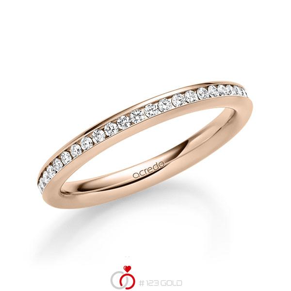 klassischer Memoire-Trauring/Ehering in Rotgold 585 vollausgefasst mit zus. 0,46 ct. Brillant tw, si von acredo - A-1720-3 klassischer Memoire-Trauring/Ehering in Rotgold 585 vollausgefasst mit zus. 0,46 ct. Brillant tw, si von acredo - A-1720-3