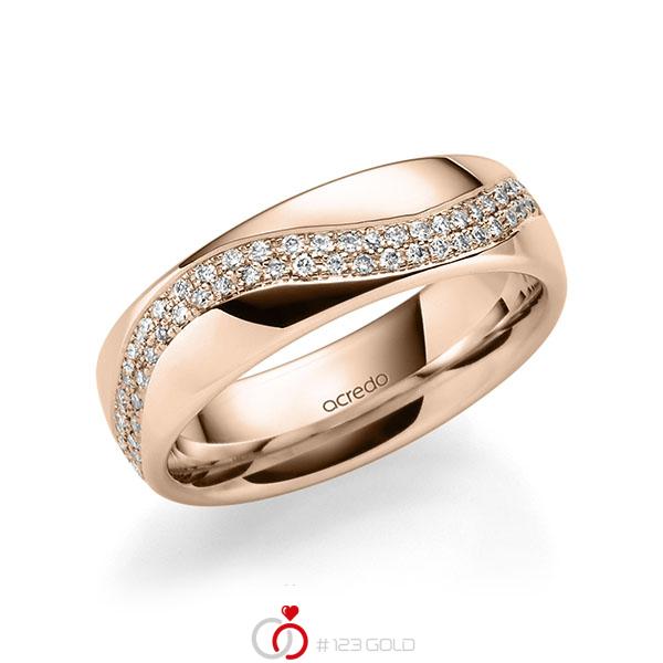 klassischer Memoire-Trauring/Ehering in Rotgold 585 vollausgefasst mit zus. 0,56 ct. Brillant tw, vs von acredo - A-1712-9 klassischer Memoire-Trauring/Ehering in Rotgold 585 vollausgefasst mit zus. 0,56 ct. Brillant tw, vs von acredo - A-1712-9
