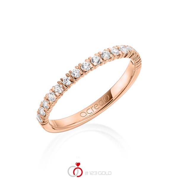 klassischer Memoire-Trauring/Ehering in Rotgold 750 halbausgefasst mit zus. 0,32 ct. Brillant tw, si von acredo - A-1264-9 klassischer Memoire-Trauring/Ehering in Rotgold 750 halbausgefasst mit zus. 0,32 ct. Brillant tw, si von acredo - A-1264-9