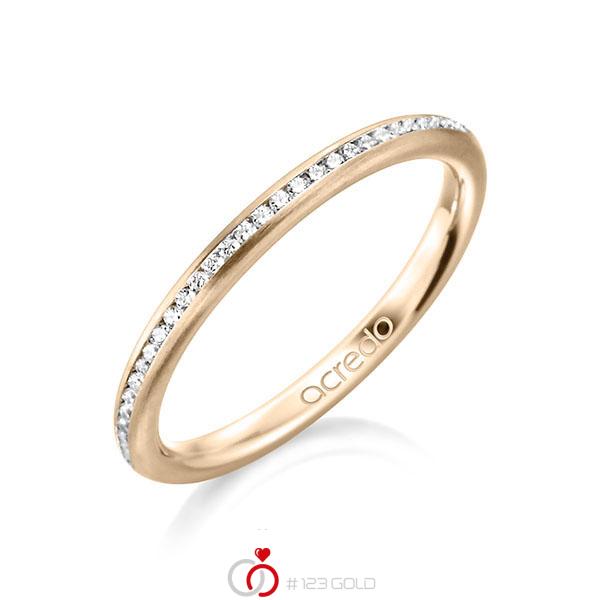 klassischer Memoire-Trauring/Ehering in Signature Gold 585 halbausgefasst mit zus. 0,145 ct. Brillant tw, si von acredo - A-1592-11 klassischer Memoire-Trauring/Ehering in Signature Gold 585 halbausgefasst mit zus. 0,145 ct. Brillant tw, si von acredo - A-1592-11