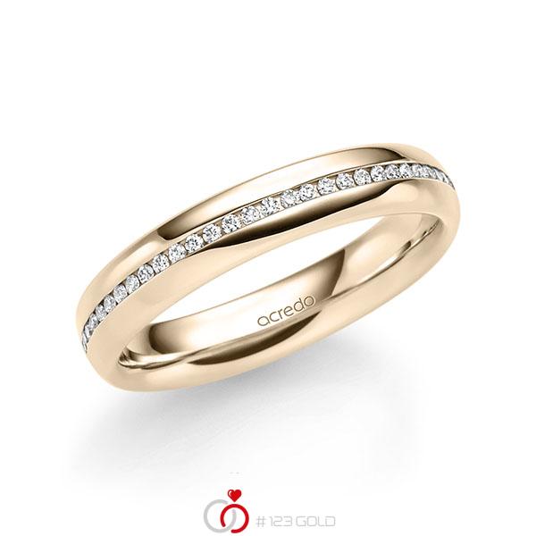 klassischer Memoire-Trauring/Ehering in Weißgold 585 halbausgefasst mit zus. 0,14 ct. Brillant gelb von acredo - A-1723-5 klassischer Memoire-Trauring/Ehering in Weißgold 585 halbausgefasst mit zus. 0,14 ct. Brillant gelb von acredo - A-1723-5