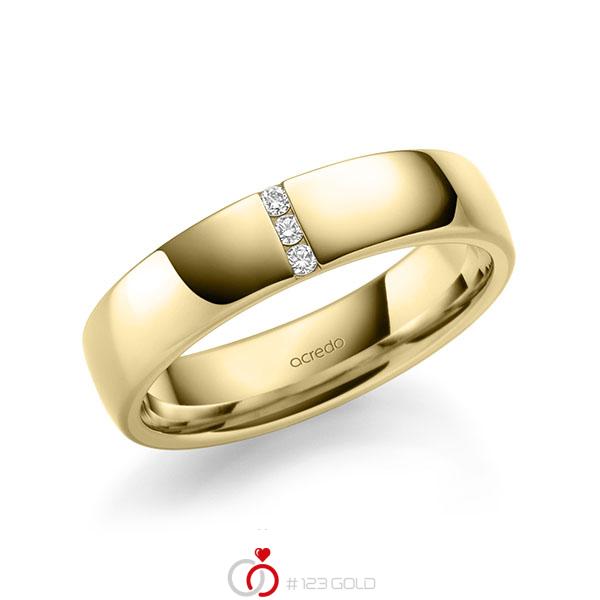 klassischer Trauring/Ehering in außen Gelbgold 585 , innen Gelbgold 585 mit zus. 0,06 ct. Brillant tw, si von acredo - A-1940-17 klassischer Trauring/Ehering in außen Gelbgold 585 , innen Gelbgold 585 mit zus. 0,06 ct. Brillant tw, si von acredo - A-1940-17