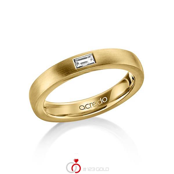 klassischer Trauring/Ehering in außen Gelbgold 585 , innen Gelbgold 585 mit zus. 0,15 ct. Baguette-Diamant tw, vs von acredo - A-1478-6 klassischer Trauring/Ehering in außen Gelbgold 585 , innen Gelbgold 585 mit zus. 0,15 ct. Baguette-Diamant tw, vs von acredo - A-1478-6